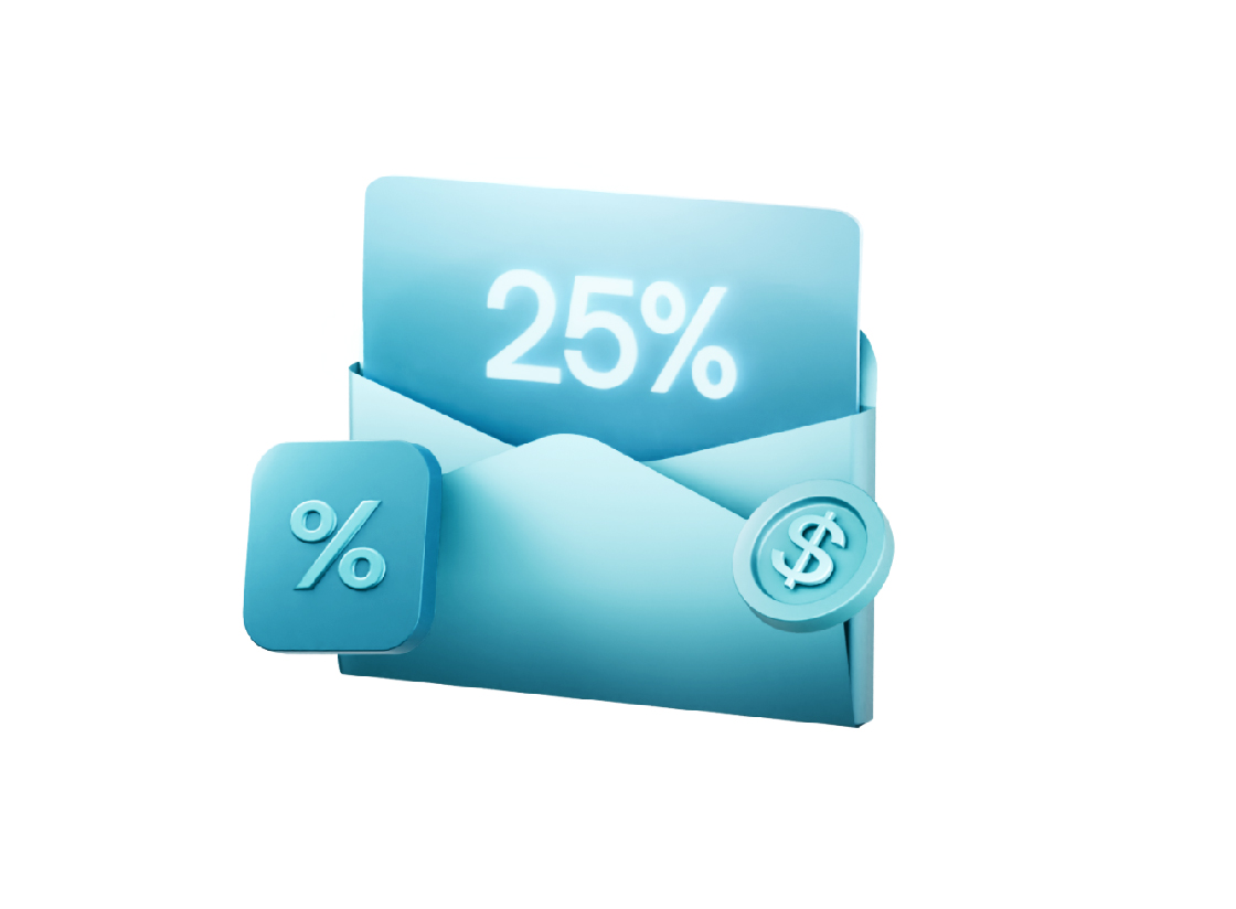 banner with information about cashback bonus